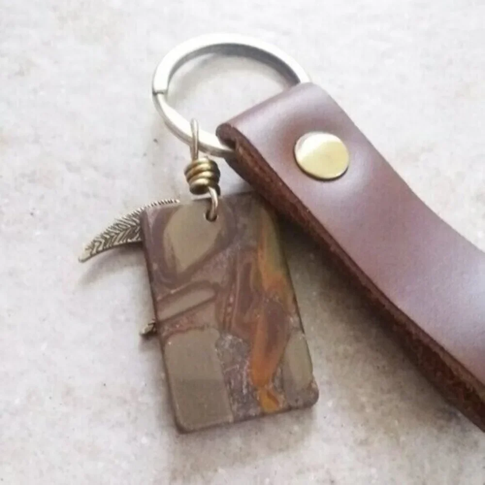 New Driver - Jasper + Angel Wings - Key Chain - Masculine Rugged Rustic